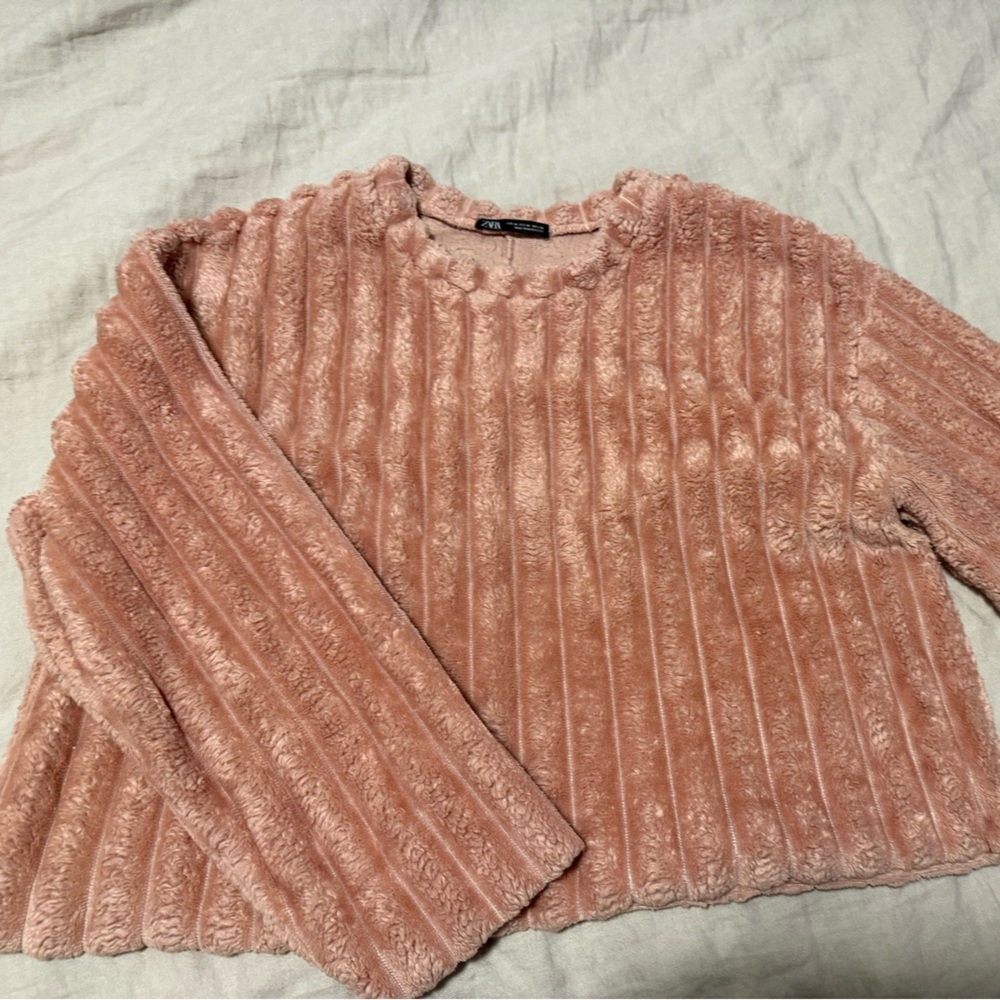 Zara Pink Ribbed Sweater